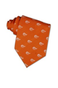 TI055 custom logo printing neckties orange colour ties team group logo pattern personal design company tie supplier company